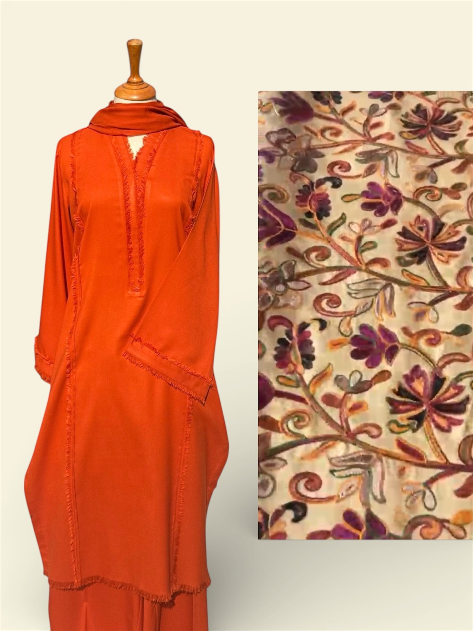 The Orange Noor With Shawl